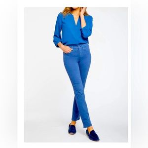 NYDJ Sheri Slim Royal Blue sz 6 Short Lift X Tuck  EUC Stretch Tummy Control